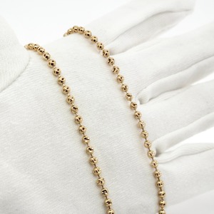Collar de Cadena de Bolas Stella de Oro Sólido de 18K con Cuentas de Corte Diamante, Joyería Fina para Mujer, Resistente al Deslustre, Hipoalergénico - Product Image 4