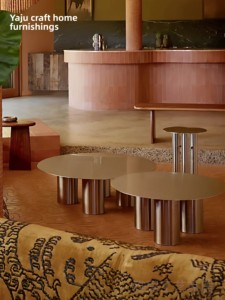 Mesa de Centro Pass Win de Diseño Italiano Minimalista, Estilo Bauhaus Simple, de Acero Inoxidable, Diseño Modular de Lujo Ligero, Inspirada en Diseñadores - Product Image 3