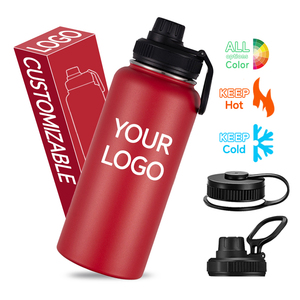 Botella de Agua Vintage de Acero Inoxidable de Grado Alimenticio, Ecológica, con Cuerda, para Camping, Deportes al Aire Libre, con Funda, 32 oz, Capacidad para 3 o 4 Piezas - Product Image 1