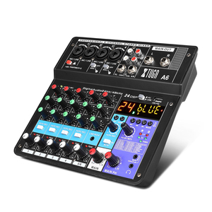 Xtuga haute qualit&eacute; 48v alimentation fant&ocirc;me console de mixage Professionnel 6 canaux mini usb num&eacute;rique carte <strong>son</strong> dj m&eacute;langeur - Product Image 3
