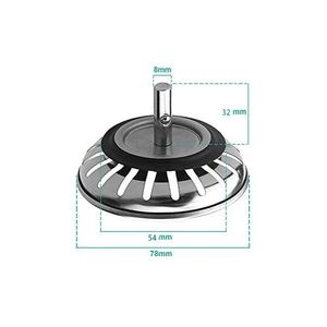 874Sy <b>Stopper</b> Kitchen Stainless Steel <b>Sink</b> Net <b>Drain</b> Strainer - Product Image 1