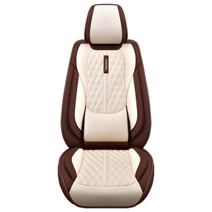 Housse de siège de voiture universelle LC, ensemble complet de 5 pièces, en lin respirant, protection intérieure toutes saisons, soutien lombaire ergonomique - Product Image 5