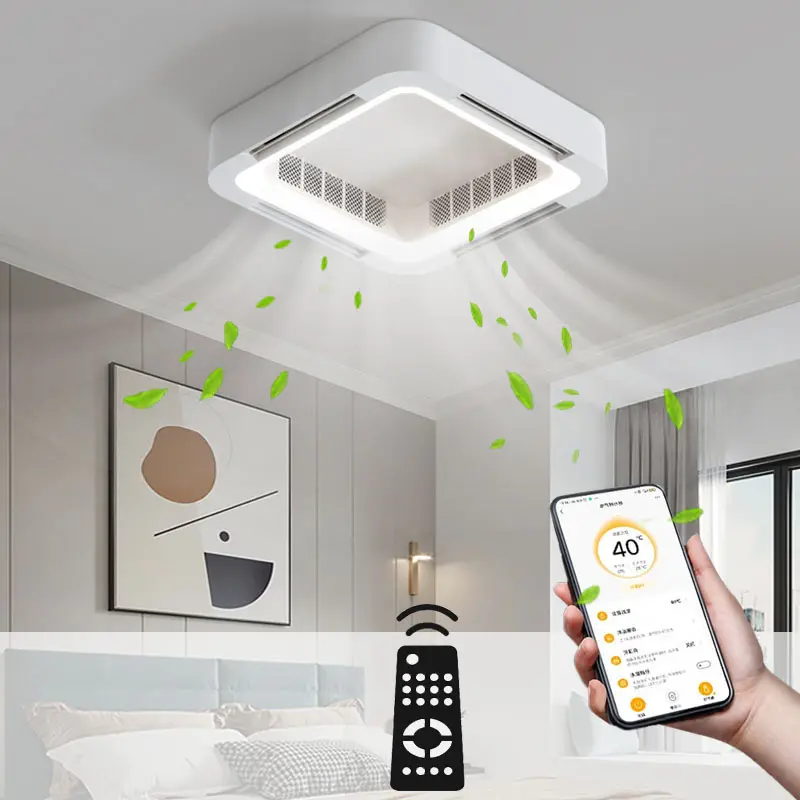 Smart App Decken ventilator Lampe mit Licht Blade less Fernbedienung ohne Flügel DC LED Zirkulator Schlafzimmer Wohnzimmer Büro ventilatoren