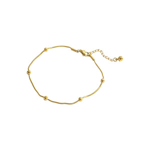 Snake Chain <b>Anklet</b> Spacer <b>Bead</b> | 18K Gold PVD Plated Stainless Steel for Women | Waterproof & Hypoallergenic - Product Image 2