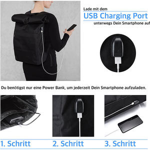 Custom Fashion Recycled Plastic Bottles Expandable <b>Roll</b> <b>Top</b> <b>Waterproof</b> Trendy <b>Backpack</b> With Laptop Pocket <b>Backpack</b> - Product Image 3