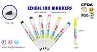 Stylos alimentaires en plastique colorés de haute qualité certifiés CE/UE, 6 pièces, encre comestible, double pointe, qualité alimentaire, outils de décoration de desserts, outils pour gâteaux