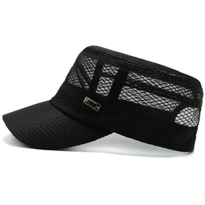 <b>Flat</b> <b>Cap</b> Breathable Sun Hat For <b>Men</b> Outdoor Fishing Casual Hat With Mesh Design Quick Dry Summer Hat - Product Image 2
