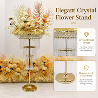 Support floral en métal doré élégant et personnalisé pour centre de table de mariage de luxe, idéal pour la décoration de mariage