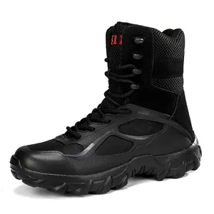 Men's Work Tactical Boots Leather Motorcycle Combat Big Size EVA Faux Suede Winter Shoes for Men Rubber