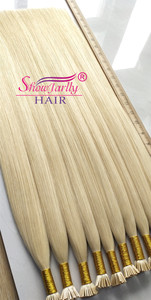 Perruques-naturel Russian Human <strong>Hair</strong> 1g/<strong>Strand</strong> 100 <strong>Strand</strong> 100G Per Pack #60 Blonde I-Tip Virgin Cuticle Aligned Remy Extensions - Product Image 4