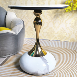 2026 Mới Sang Trọng Hiện Đại Tối Giản Kim Loại Cà Phê End Bảng Đơn Giản Vòng Top <span class=keywords><strong>Side</strong></span> Bảng Cho Đồ Nội Thất Nhà Đầu Giường Di Chuyển Bảng - Product Image 2