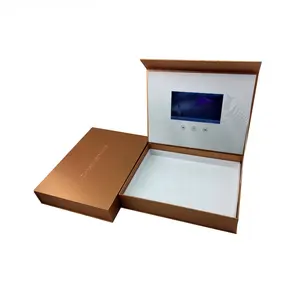 Embalaje de regalo directo de fábrica, caja de tapa dura personalizada, pantalla de cumpleaños, caja de regalo de video LCD de 7 pulgadas