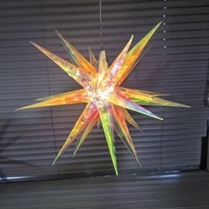 Luces de Cadena LED en Forma de Estrella de Navidad, 35cm, 2 Piezas, Impermeables, Decorativas para Exteriores, Plegables, Estilo Moraviano - Product Image 1