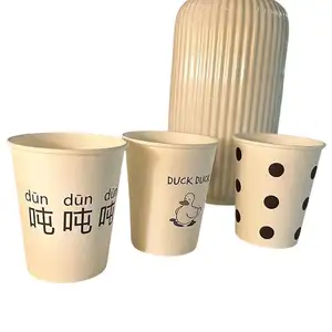 Бумажные стаканчики для молочного коктейля, картонный держатель с логотипом на заказ, 12 дюймов, 4 унции, черный стаканчик для мороженого, рулон Кувейт, бумажные стаканчики