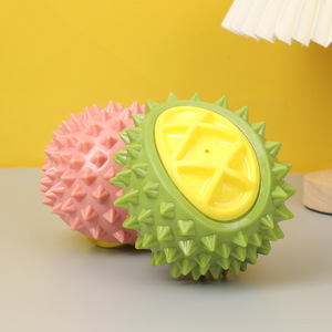 Nouveau jouet pour chien en caoutchouc en forme de durian, jouet sonore à mordre, série fruits, pour le nettoyage des dents des animaux de compagnie - Product Image 2