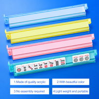 Support de Mahjong en Acrylique Transparent avec Poussoir Magnétique, Ensemble de 4 Supports de Tuiles de 18 Pouces pour Accessoires de Mahjong Américain
