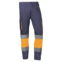Pantaloni da lavoro - HV910DNORA XS Mykonos - Colore: Giallo fluorescente/grigio - Chiusura con zip centrale e bottoni. Due - Product Image 2