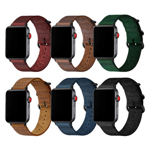 Correa de cuero genuino para <span class=keywords><strong>Apple</strong></span> <span class=keywords><strong>Watch</strong></span>, repuesto Compatible con iWatch de 45mm, 44mm, 42mm, 41mm, 40mm y 38mm, Series 7, <span class=keywords><strong>6</strong></span>, 5, 4 - Product Image 1