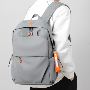 Men's <b>Backpack</b> <b>Large</b> Capacity 14 Inches Laptop Bag For Business Travel Youth Solid Color Gray - Product Image 1