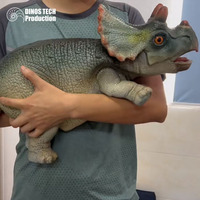 Accessoire de dinosaure pour bébé à commande manuelle pour fêtes, ou marionnette interactive de bébé Triceratops pour spectacle commercial