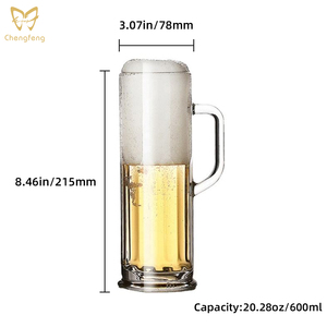 Chopes à bière allemandes de 600 ml, mugs à sublimation, Deustch Bier, verre en laiton, poignée, mugs à bière - Product Image 2