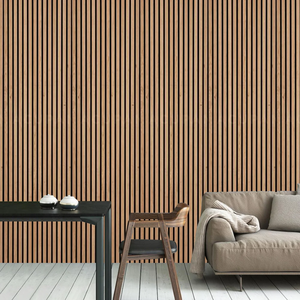 Panel de pared moderno de madera de nogal sintético con LED, diseño cuadrado, flexible, con orificios, BC-902, giratorio, aislante térmico e insonorizado - Product Image 3