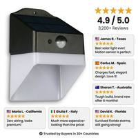 Lampe murale solaire LED OEM 220lm à charge rapide 6H avec capteur PIR 120 degrés pour la décoration de la cour, de la clôture, du chemin et de l'entrée, de LEAD OPTO