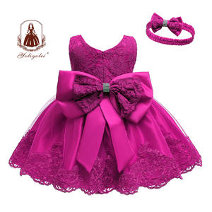 Vestido con lazo grande para bebés, ropa para niñas de 6 a 12 <span class=keywords><strong>meses</strong></span>, trajes Les Des Enfant para fiesta de cumpleaños, vestidos de flores para niñas de 1 a 6 años - Product Image 3