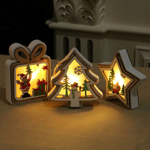 New Christmas decorations, wooden Christmas ornaments with <b>lights</b>, Christmas <b>tree</b> ornaments, Christmas gifts. - Product Image 3