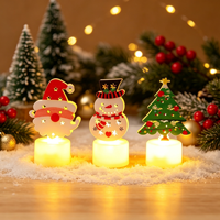 Velas de Té Navideñas TSINYE, 5 Piezas, Velas LED sin Llama con 5 Diseños Festivos, Funcionan con Pilas, para Decoración de Mesa Navideña