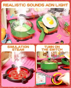 103CM Unisex Kids Cooking <b>Set</b> ABS Plastic Kitchen Toy with Sound Light <b>Spray</b> Storage for Pretend Play - Product Image 4