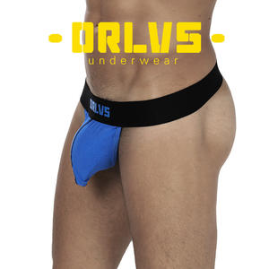 Perizoma da <span class=keywords><strong>Uomo</strong></span> a Vita Bassa G-String Sexy Gay Tanga Hombre con Logo Personalizzato all'Ingrosso, Ampia Fascia in Vita e Morbida Sacca in Cotone - Product Image 3