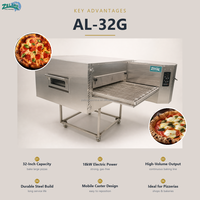 Four à pizza commercial à gaz avec bande transporteuse en acier inoxydable pour pizzeria, boulangerie, restaurant, fast-food