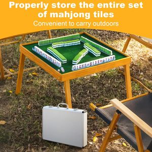 Étui vide pour Mahjong 14" x 10.75" x 2" en aluminium, mallette de protection pour tuiles de Mahjong, boîte de rangement portable pour dossiers - Product Image 5