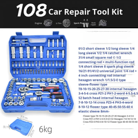 Kit d'outils de réparation automobile 61 pièces galvanisé avec clés à molette, clés à cliquet, tournevis et douilles, 30 kits, source OEM, mallette rigide