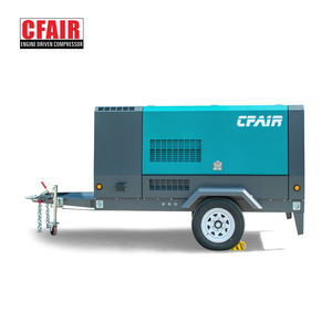 CFAIR 375CFM COMPRESSEUR D'AIR DIESEL 7BAR TYPE PORTABLE AVEC APRÈS REFROIDISSEUR pour SABLE BLASTING JACKHAMMER ROCK DRILL CONSTRUCTION SITE - Product Image 4