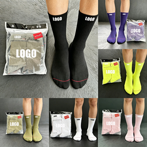 US Stock High Cut Towel Bottom Crew <strong>Socks</strong> Unisex Hip Hop Streetwear Breathable <strong>Moisture</strong> Wicking Casual Daily <strong>Socks</strong> Men Women - Product Image 4