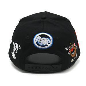 Özel tüm çapraz karmaşık tasarım işlemeli Logo ile özel 5 Panel pamuk beyzbol şapkaları - Product Image 5