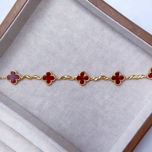 <span class=keywords><strong>Bracelet</strong></span> de trèfle classique 925 de haute qualité avec conception de cadeau chanceux et accessoires de charme à la mode - Product Image 3