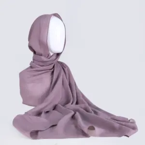 New Fashion Cotton Viscose Linen Tencel Hijab eco-friendly Plain Bamboo Linen Tencel Fabric Soft for women Muslim Hijab