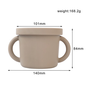 Vaso de silicona para bebés con doble asa y diseño anticaída para alimentar, dar de comer y aprender a beber, de 0 a 12 meses - Product Image 3