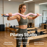 Barre de musculation commerciale ergonomique ondulée pour entraînement de force et de conditionnement physique, équipement de fitness pour la gym, le Pilates et le renforcement du tronc