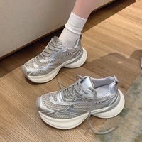 Baskets Chunky à Plateforme en Maille Respirante, Rehaussantes, Style Rétro Dad Shoes, à Lacets, Antidérapantes, pour la Marche Décontractée, OEM ODM