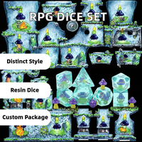 En stock – Ensemble de dés polyédriques personnalisés en acrylique pour D&D et RPG – Fournisseur de dés de jeu de société en résine en stock