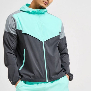 Chaqueta Deportiva Personalizada para <span class=keywords><strong>Hombre</strong></span>, de Nailon con Bloques de Color, Impermeable, Resistente al Viento, de Secado Rápido, Transpirable, con Capucha, Cierre y Protección UV, Ligera - Product Image 2