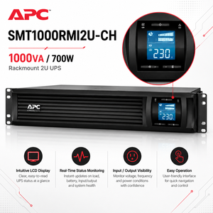 Sistema de Alimentación Ininterrumpida (UPS) <span class=keywords><strong>APC</strong></span> Schneider SUA1000R2ICH, Montaje en Rack, Gabinete 2U, SMT1000RMI2U-CH - Product Image 1