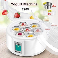 Yaourtière électrique 1,5 L, fermentateur automatique multifonction en acier inoxydable, pour usage domestique, machine à yaourt, 7 pots à yaourt