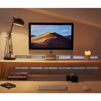 Présentoir de bureau ergonomique en bois pour PC TV et écran avec stockage et application salle à manger/hôtel