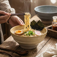 Bol à riz et à soupe en céramique de style chinois, design rétro vintage, luxe léger, compatible micro-ondes, utilisation hôtelière, bol à dessert et à salade