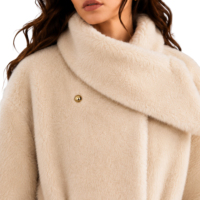 Manteau d'hiver décontracté pour femme, en fausse fourrure, double boutonnage, respirant, long et moelleux, vêtement d'extérieur thermique pour femme, personnalisable en usine